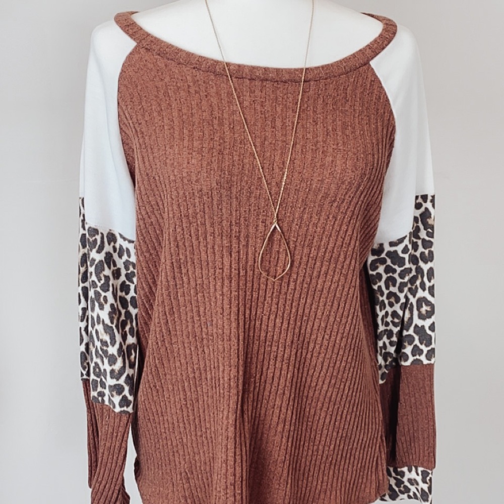 Leopard Knit Top